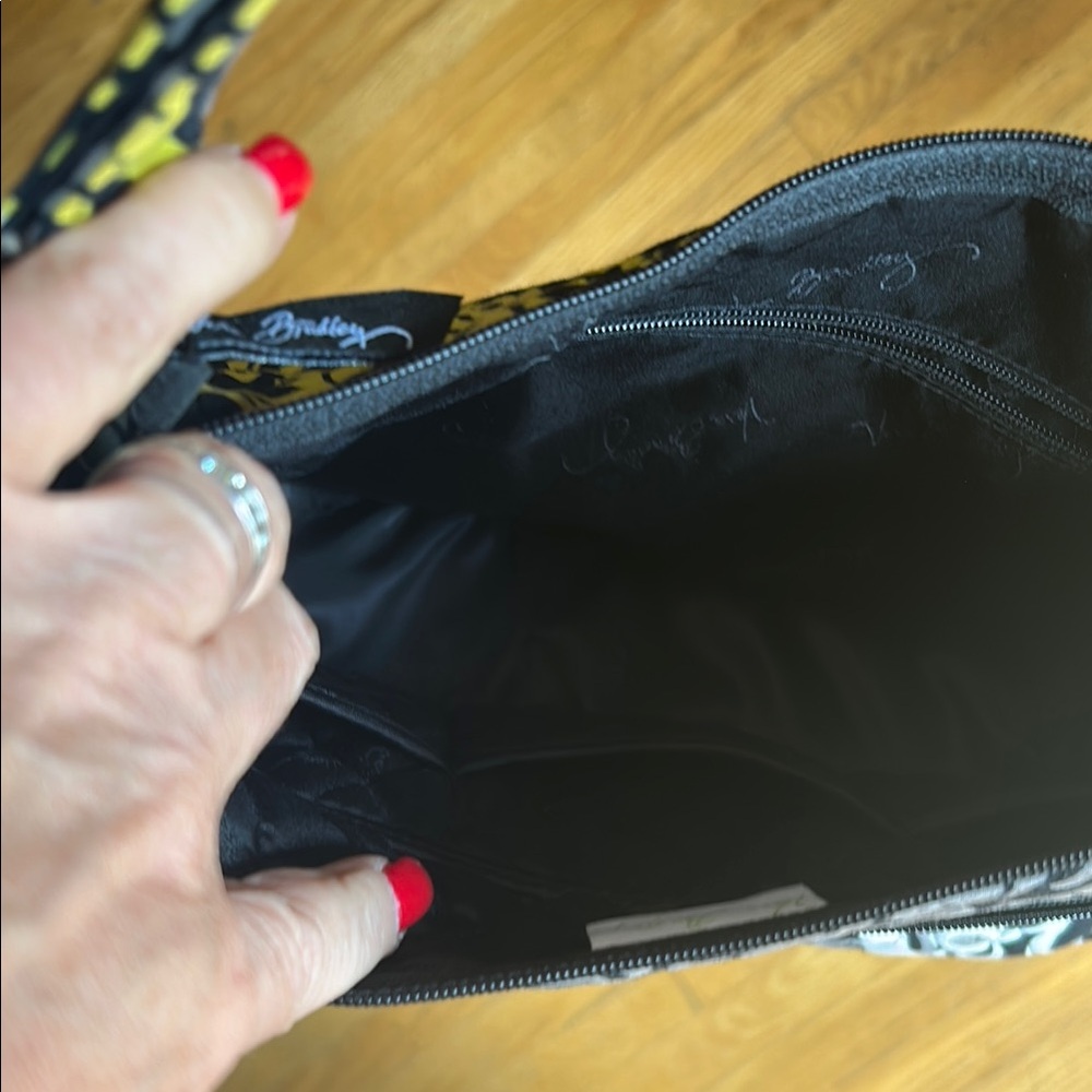 Vera Bradley Black and Yellow Floral Shoulder Bag - Picture 4 of 10